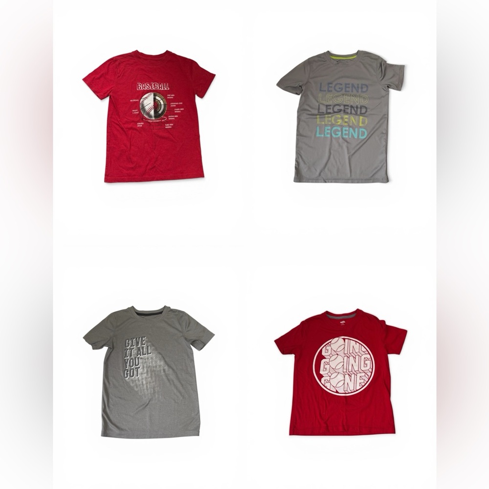 Boys Baseball and Sports Tshirt Bundle Set of 4 Old Navy All In Motion Size 8-10